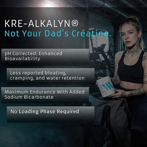 مسحوق كرياتين سولفيرين كري-ألكالين - كرياتين مخفف لدرجة الحموضة مع بيكربونات الصوديوم، بدون مرحلة تحميل، يدعم القوة والأداء عالي الكثافة، 30 وجبة، بدون نكهة in Kuwait