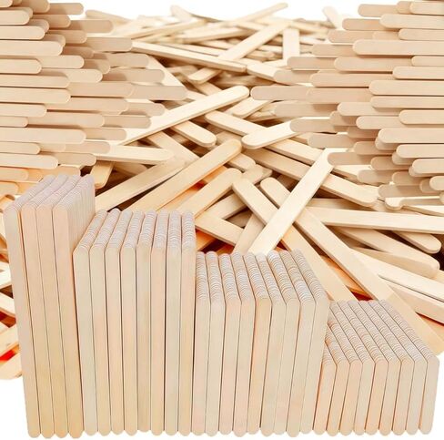 1500 Pcs Wooden Craft Sticks Set, MultiSize, Multi Purpose, Ice Cream Sticks for DIY Projects, Arts and Popsicle Sticks for Crafts in Kuwait
