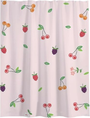 ستارة الحمام بطبعات أوراق الأزهار، ستارة دش صيفية مقاومة للماء، ستائر دش للعطلات من القماش قابلة للغسل، الحد الأدنى لديكور الحمام القديم للتخييم 72 × 72 بوصة in Kuwait