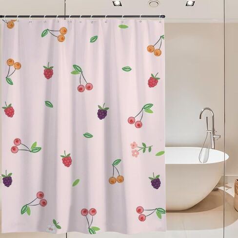 ستارة الحمام بطبعات أوراق الأزهار، ستارة دش صيفية مقاومة للماء، ستائر دش للعطلات من القماش قابلة للغسل، الحد الأدنى لديكور الحمام القديم للتخييم 72 × 72 بوصة in Kuwait