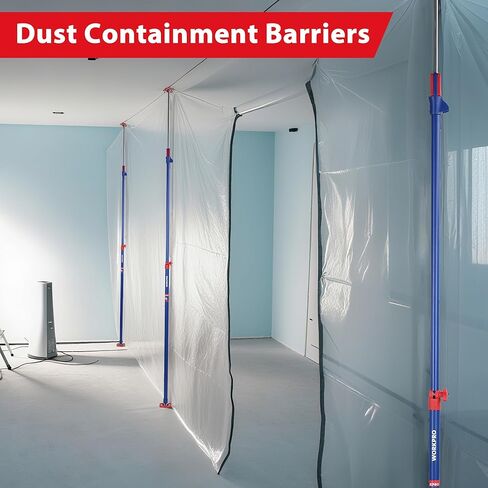 عمود دعم مقبس الخزانة من WORKPRO، قضيب دعم سريع تلسكوبي من الفولاذ مقاس 54-114 بوصة، نظام دعم اليد الثالثة قابل للتعديل بسعة 154 رطلًا لمقبس الخزانة، ومقبس الحوائط الجافة وقضبان الشحن، 4 عبوات in Kuwait