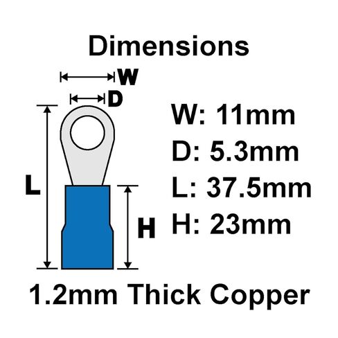 PAPUGA 10 قطع 6 AWG (16 مم2) #10 / M5 موصل تجعيد حلقي معزول، 600 فولت 88 أمبير، مقبض طاقة UL cUL للعاكس للأسلاك الشمسية والبحرية، والطاقة الشمسية والعاكس in Kuwait