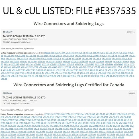 PAPUGA 10 قطع 6 AWG (16 مم2) #10 / M5 موصل تجعيد حلقي معزول، 600 فولت 88 أمبير، مقبض طاقة UL cUL للعاكس للأسلاك الشمسية والبحرية، والطاقة الشمسية والعاكس in Kuwait