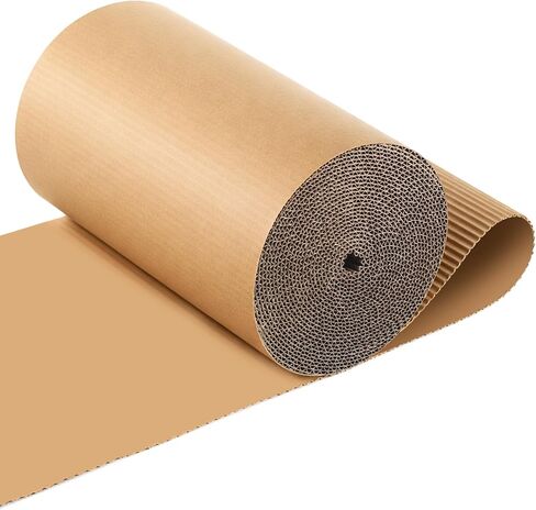 لفة من الورق المقوى المموج مقاس 12 × 394 بوصة، لفة ورق مموج أحادية الوجه B Flute شديدة التحمل من الورق المقوى المموج للتعبئة والتخزين والحرف اليدوية وأساسيات العودة إلى المدرسة in Kuwait