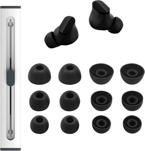Hopopower 6 أزواج استبدال أذن السيليكون متوافقة مع Beats Studio Buds/Fit Pro/Studio Buds +، غطاء أذن الأذن السيليكون مجموعة براعم Beat Studio (أسود) in Kuwait