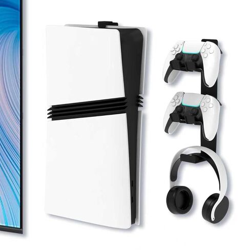 جدار Zythrone Wall for PS5 Slim/PS5 Pro Console-Bracket لـ PS5/PS5 Pro/PS5 Slim (الرقمية والقرص) ، قوي ولا يسقط ،+1Controller Headphone حامل in Kuwait