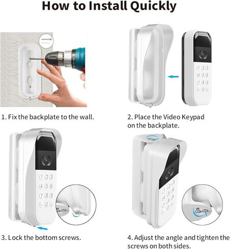 Swivel Mount for myQ Smart Garage Video Keypad, Adjustable Angle 40°–140° Mounting Bracket, Easy Installation, Reduce Blind Spots (Video Keypad Not Included) in Saudi Arabia