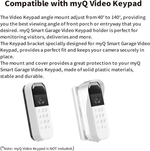 Swivel Mount for myQ Smart Garage Video Keypad, Adjustable Angle 40°–140° Mounting Bracket, Easy Installation, Reduce Blind Spots (Video Keypad Not Included) in Saudi Arabia