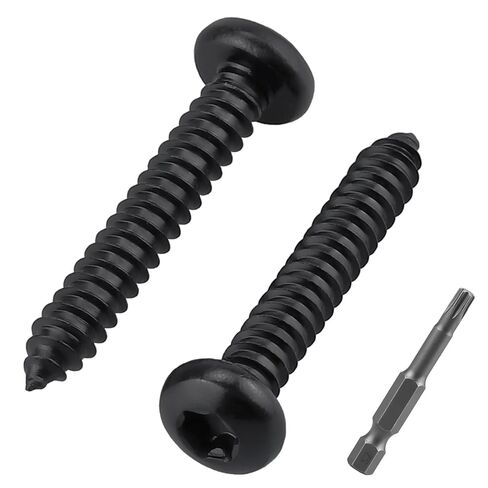 #12 x 2 Torx Pan Head Sheet Metal Screws Black, 346 Stainless Steel Pan Head Fast Self Tapping Screws (45 PCS Screws + 1 PCS Bit) in Saudi Arabia