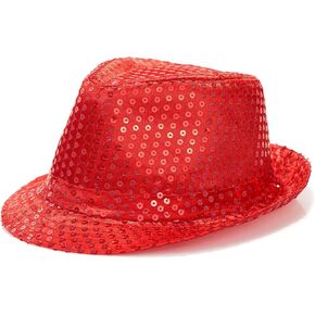 قبعة فيدورا بالترتر من Glamourstar للنساء والرجال، قبعات كلاسيكية لرقص الجاز والديسكو in Kuwait