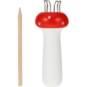 Knit Spool Loom Mushroom Shaped Knitter Wood Mini Knitted Knitting Weaving Tool for DIY Tube Scarf Strap Red