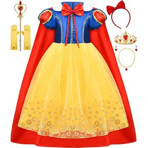 Avady Snow White Costume for Girls Princess Dress Up Kids Birthday Party Halloween Costume