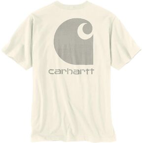 تي شيرت Carhartt رجالي مريح الوزن ثقيل الوزن بأكمام قصيرة وجيب C