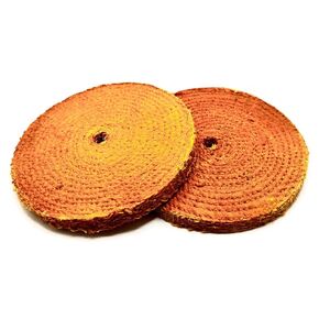 8 inch Yellow Dip Treated Rigid Full Sisal Buffing Wheel, 5/8 inch Arbor Hole, 1/2 inch Thickness, 1/4 inch Sewn, for Cut Buffing Steel, Stainless Steel, Ferrous Metals, 2 Pack in Saudi Arabia