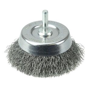 Weiler 14302 2-3/4"Crimped Wire Cup Brush, .0118" Steel Fill, 1/4" Stem, Made in the USA