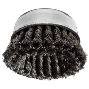 Weiler 12576 6" Double Row Knot Wire Cup Brush, 0.035" Steel Fill, 5/8"-11 UNC Nut, Made in The USA