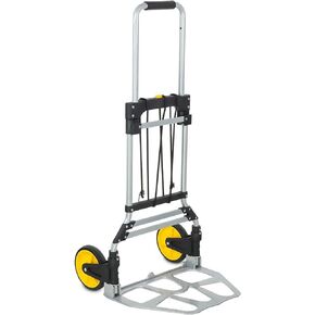 Mount Plus A1 Compact Folding Hand Truck and Dolly with Capacity of 264lbs | Aluminum Heavy-Duty Luggage Trolley Cart with Telescoping Handle and Rubber Wheels | Good for Indoor Outdoor Moving Travel