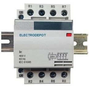 40 Amp 4 Pole Contactor Normally Open (N/O) 120V Coil, 32A Motor, IEC 63A, 40A DIN