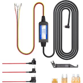 Dash Cam Hardwire Kit Cable - 13ft COOAU Dashcam Hard Wire Micro USB Ports for Car with Acc Detection 24H Parking Monitoring | 3 Fuses Types for Dash Camera D30S M53 D20 D20S(CH410)