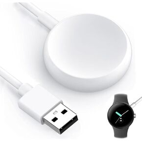 USB Watch Charger Cable for Google Pixel-Watch, Magnetic Replacement Charging Cable Cord Stand for Google Pixel Smartwatch, White, 3.3FT