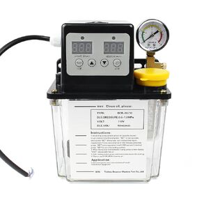 RATTMMOTOR Automatic Lubricating Oil Pump 110V 2L, Electromagnetic Lubrication Pump Digital Numerical Control Dual Digital Display with Pressure Gauge for CNC Machine