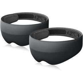 100% Blackout Sleep Mask 3D Eye Mask 2 Packs - Blockout Light, Soft and Comfortable Sleep Mask for Any Head Shape for Men and Women, Adjustable Strap Lightweight for Travel nap, Home Sleep