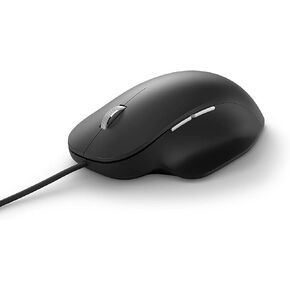 Microsoft Ergonomic Mouse Black - Comfortable Ergonomic Design and Thumb Rest. Wired USB Mouse with 2 Programmable Buttons, Works for PC/Laptop/Desktop