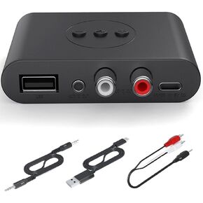 Bluetooth 5.2 Audio Adapter for Music Streaming Sound System, Wireless Audio Receiver, Supports USB Flash Disk, for Smartphone Tablet Car Speaker Wireless Headset etc.