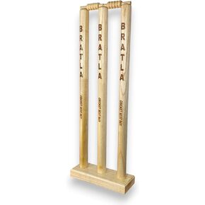 CBB Cricket Wicket Stumps Multi-Surface Placement with Wood Base
