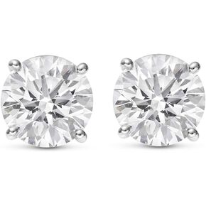 IGI Certified Natural Round Brilliant Solitaire Diamond Stud Earrings for Women 4 Prong Push Back (G-H Color SI2-I1 Clarity)