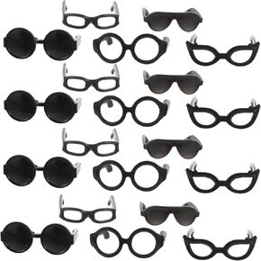 20pcs Black Glasses Tiny Glasses Mini Glasses Mini Sunglasses Tiny Eyeglasses Mini Eyeglasses Plastic Toy Doll Glasses Set