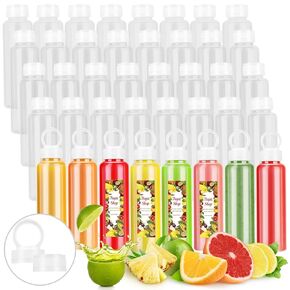 40 قطعة من الزجاجات البلاستيكية سعة 8 أونصة مع أغطية من هولتاب، 40 قطعة من زجاجات العصير السائبة المقاومة للحرارة العالية من البولي بروبيلين مع أغطية بيضاء واضحة للعصائر ومشروبات البروتين وحاويات المشروبات الأخرى in Kuwait