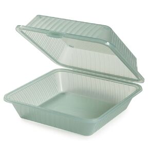 G.E.T. 1 Compartment Jade Polypropylene Eco-Takeout Container - 9"L x 9"W x 3 1/2"H