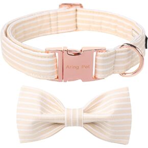 ARING PET Dog Collar-Cute Green Dog Collar with Bow, Adjustable Summer Bowtie Dog Collar Puppy Collars with Metal Buckle for Small Medium Large Dogs