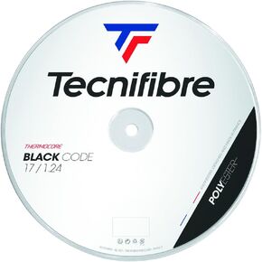 Tecnifibre 200M-Black Code 1.24 Adult Unisex Tennis Cord, Black, Single