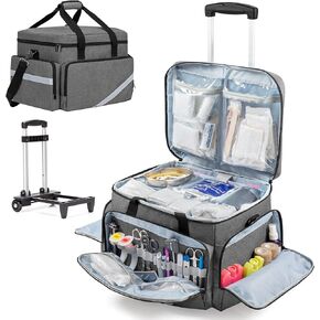 Trunab Rolling Medical Equipment Storage Bag,First Aid Kits Bag for Nurses and Doctors,EMT, EMS