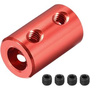 uxcell 5mm to 8mm Bore Rigid Coupling Set Screw L25XD14 Aluminum Alloy,Shaft Coupler Connector,Motor Accessories,Dark Red