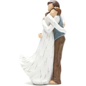 Hodao Spring Valentines Day Decorations Indoor Romantic Couple Figurines in Love Sweet Loving Together Couple Sculpture to Remember Beautiful Moment-Best Gift for Valentine's Day Wedding Anniversary