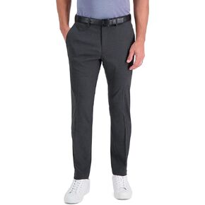 بنطال Kenneth Cole الرجالي ذو الأداء النحيف ذو الأداء الصلب، رمادي داكن منقط، 38 عرض × 32 طول