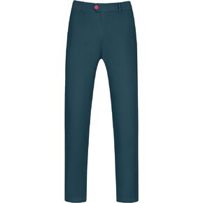 Lars Amadeus Slim Fit Dress Pants for Men's Flat Front Stretch Solid Office Trouser