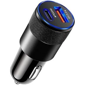 Car Charger 38W USB Type C PD Android Cellphone Charging QC 3.0 Automobile Adapter Fast Charging All Vehicle Cigarette Lighter Outlet Port Plug