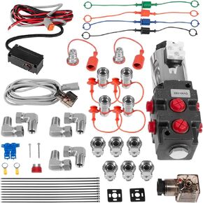 Hydraulic Multiplier Selector Diverter Solenoid Valve w/Switch Replacement for DV90-08-M-AG, Used On Open, Closed or FPC Hydraulic Systems, 1/2″ ISO Ag Couplers, 24 GPM Flow, 3625 Max PSI