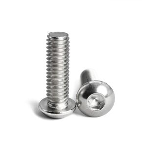 10-32 x 3/4 Button Head Socket Cap Bolts Screws, 304 Stainless Steel, Allen Hex Drive, Bright Finish, Fully Machine Thread 50PCS