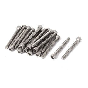 uxcell 4#-40 x 1 Inch 304 Stainless Steel Internal Hex Drive Socket Cap Screws Bolts 20 Pcs