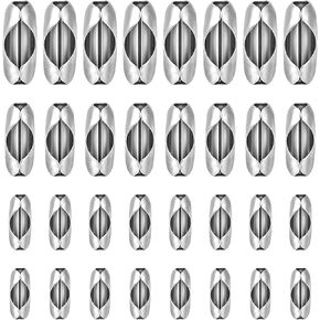 100Pcs Ball Chain Connector Silver Beaded Chain Fits for 1.5/2.0/2.4/3.2mm Beaded Ball Chain Jewelry Making Accessories Clips for DIY Crafts