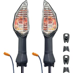 Motorcycle Turn Signals Indicator Light Compatible with KAWASAKI NINJA 300 400 650 Z900 Z250SL ZRX1200 ER-6N ZX-6R Z 1000SX Front/Rear Blinker Lamp (Amber Shell)