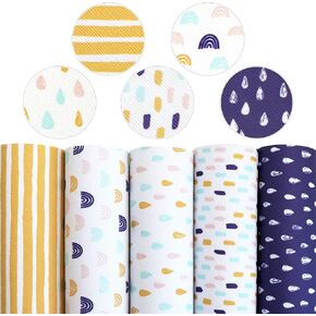 David accessories Dots Pattern Printed Faux Leather Sheets LovePattern Synthetic Leather Fabric 5 Pcs 7.7" x 12.9" (20cm x 33cm) for DIY Earrings Bows Making (Love-Dots)