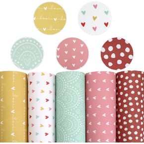 إكسسوارات ديفيد أوراق جلدية صناعية مطبوعة بنمط نقاط LovePattern من نسيج الجلد الصناعي 5 قطع 7.7 بوصة × 12.9 بوصة (20 سم × 33 سم) لصنع الأقراط DIY (نقاط الحب)