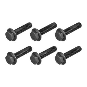 Flanged Hex Head Bolts (M12x25mm) 6pcs, Hexagon Serrated Flange Bolt Fully Thread Screw - for House Construction Hardware Fasteners