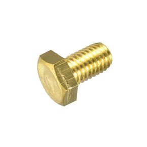 uxcell Brass Hex Bolts, M5x12mm 10pcs Fully Thread Grade 4.8 Solid Brass Hexagon Head Bolt Machine Screws for Machinery